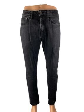 Rag & Bone Men's Black Washed Denim Slim Fit High Rise Skinny Jeans Pants 31-32